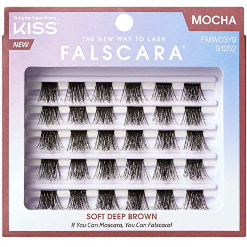 „Kiss My Face Falscara Multi Wips Mocha Lashes“ blakstienos - dirbtinės blakstienos (24 vnt.)