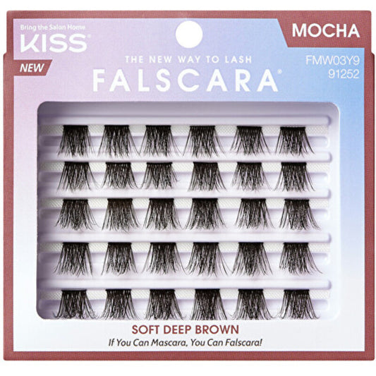 „Kiss My Face Falscara Multi Wips Mocha Lashes“ blakstienos - dirbtinės blakstienos (24 vnt.)