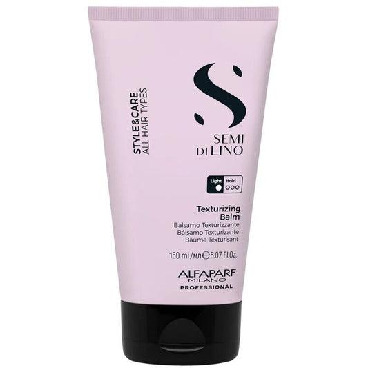 „Alfaparf Milano Semi Di Lino Style&Care Texturizing Balm“ – drėkinamasis formavimo kremas natūraliam įvaizdžiui.