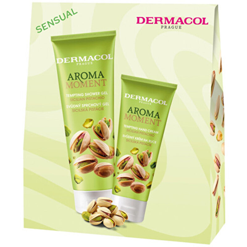 „Dermacol Aroma Moment“ kūno priežiūros rinkinys (Sicilijos pistacijos) – dovanų rinkinys
