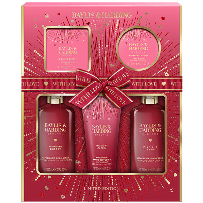 Baylis & Harding Midnight Cherry vonios priežiūros rinkinys – dovanų rinkinys