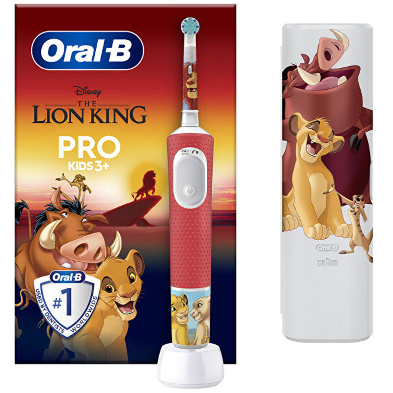 „Oral B Pro Kids“ elektrinis dantų šepetėlis „Liūtas karalius“ su kelioniniu dėklu