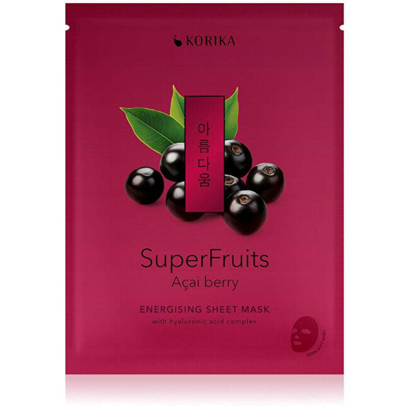 KORIKA Superfruits Acai Berry energizuojanti lakštinė kaukė - Energizuojanti lakštinė kaukė