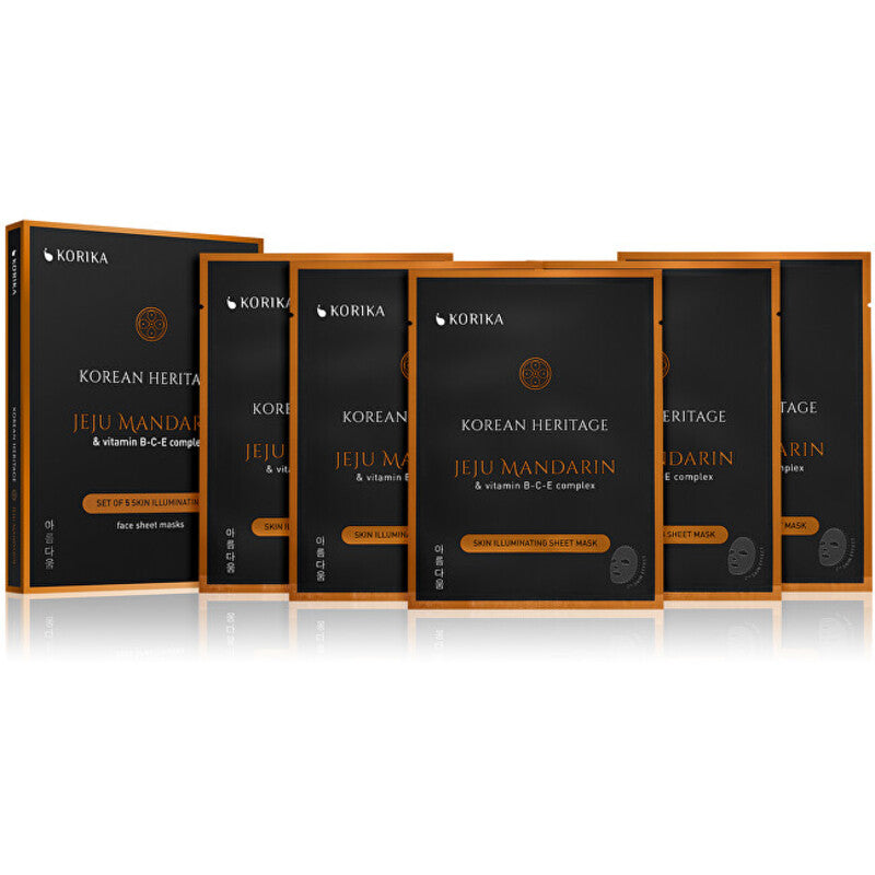 KORIKA Korėjietiško paveldo kaukių rinkinys - skaistinančių lakštinių kaukių rinkinys