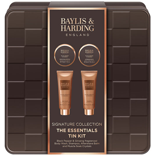 „Baylis & Harding Essentials“ skardinių kvapų rinkinys (juodieji pipirai ir ženšenis) – dovanų rinkinys