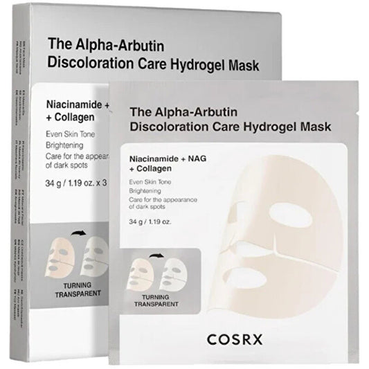 COSRX Veido kaukių rinkinys „Discoloration Care“ – hidrogelio kaukė trio