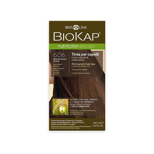 Biokap NUTRICOLOR DELICATO - Plaukų spalva - 6,06 Blond dark Havana 140 ml