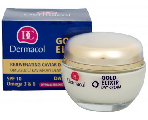 Dermacol Gold Elixir dieninis kremas (bririntai odai) – ikrų jauninantis dieninis kremas SPF 10